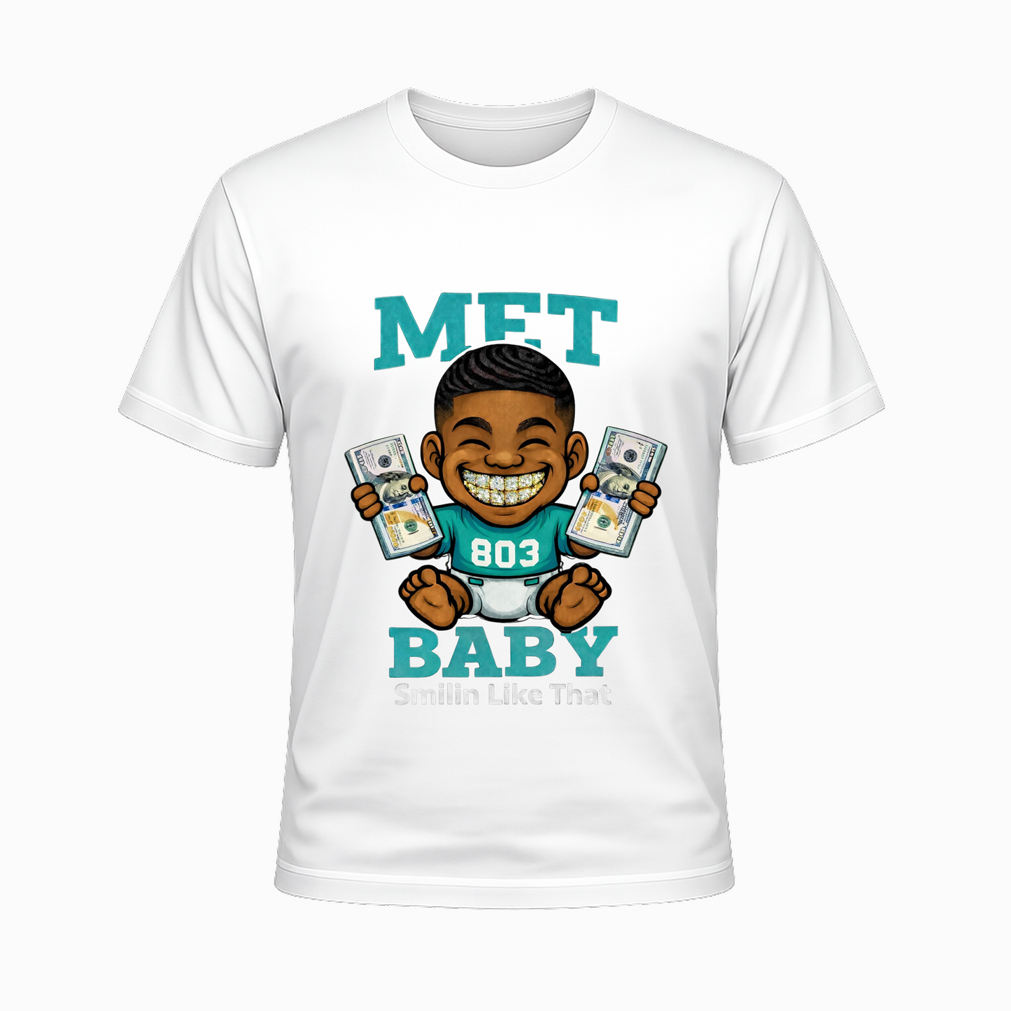 Mens_Teal_Met Baby_T-Shirt
