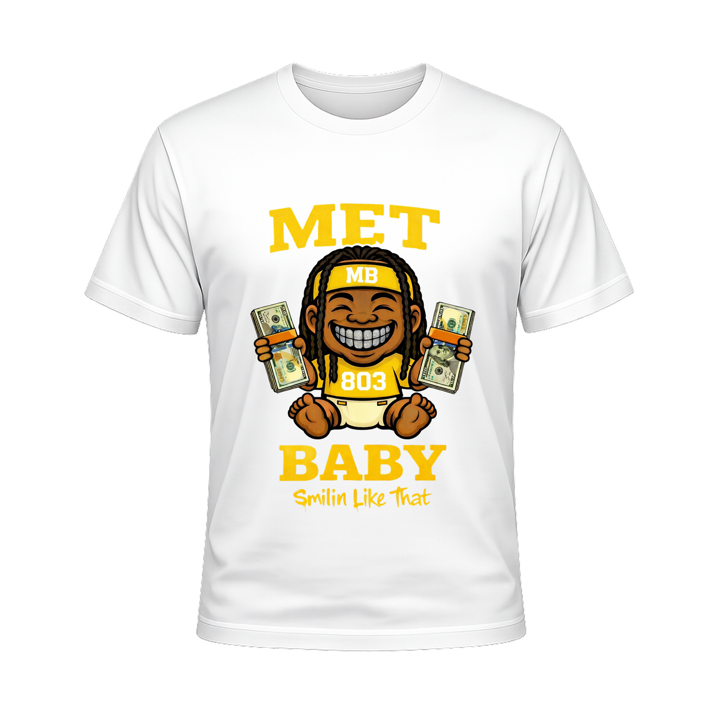 Mens_Yellow_Met Baby_T-Shirt