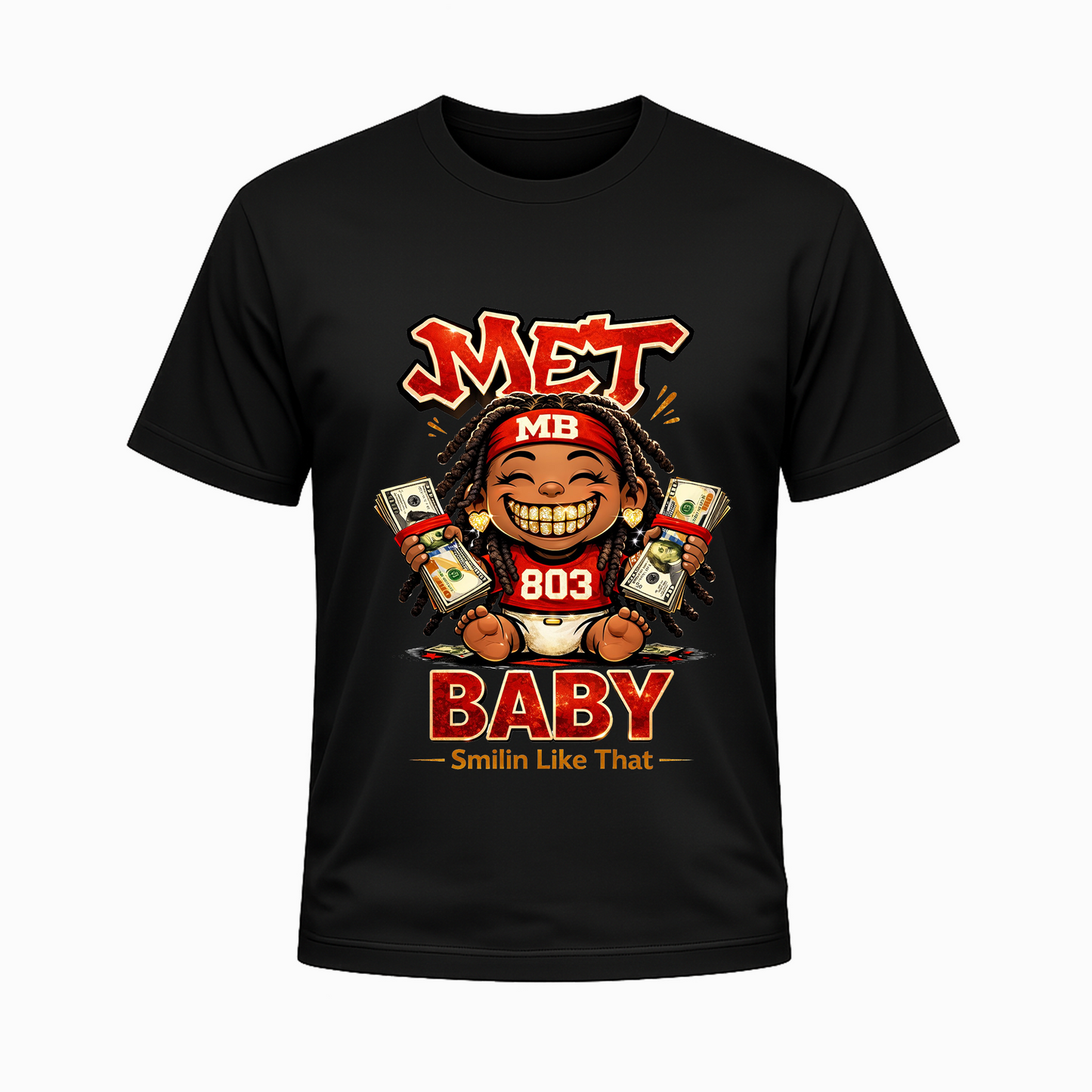 Womens_Red_Gold_Met Baby_T-Shirt