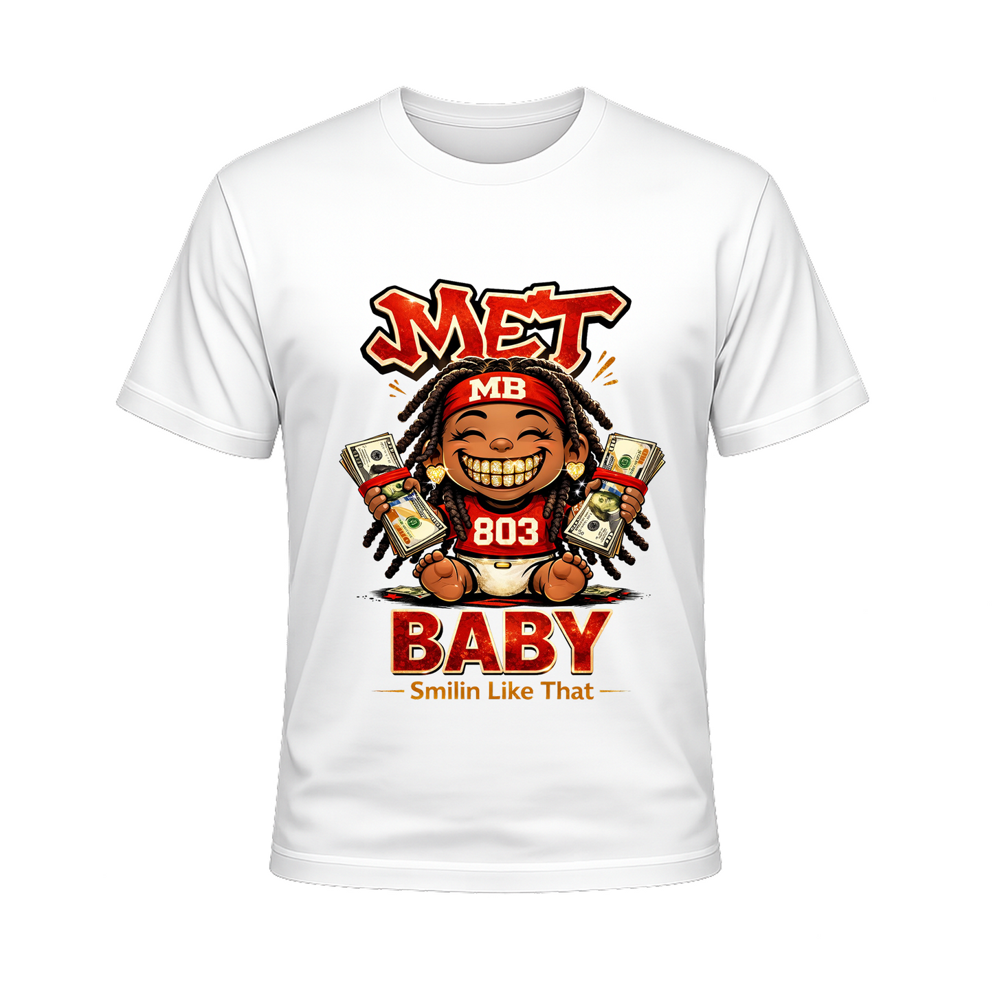 Womens_Red_Gold_Met Baby_T-Shirt